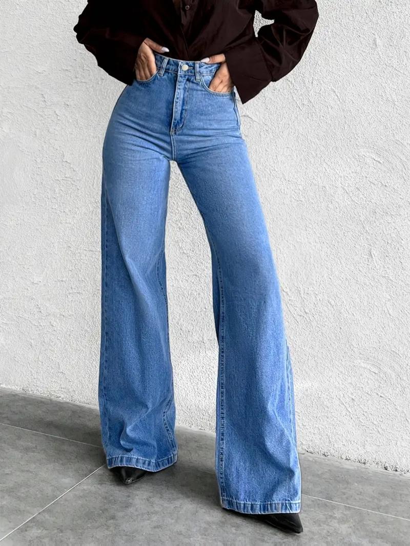 Women's Wide Leg Jeans High Waist Casual Denim Jeans, Fashionable Comfortable Daily Wear, Perfect for Casual Style Women's Wide Leg Jeans High Waist Casual Denim Jeans, Fashionable Comfortable Daily Wear, Perfect for Casual Style