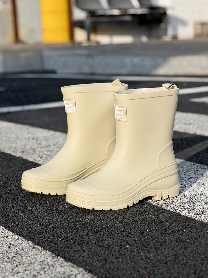 Women's Fashionable Solid Color Rain Boots, Casual Comfortable Waterproof Non-slip Rain Boots for Outdoor, Durable Rain Shoes for Women, Footwear