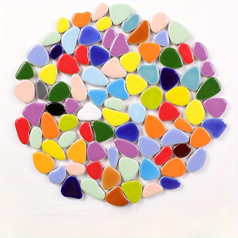 200g Mosaic Tile Pieces, 100pcs DIY Craft Material, Home Decor, Wall Art, Pool, Kitchen, Living Room, Bathroom Decoration