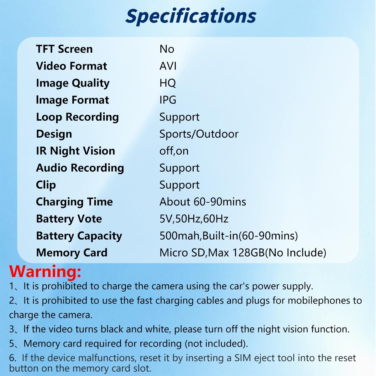 Portable Body Micro Camera, Small Digital Video Recorder, IR Night Vision, Outdoor Sports Cam, Skiing, Cycling, Hiking