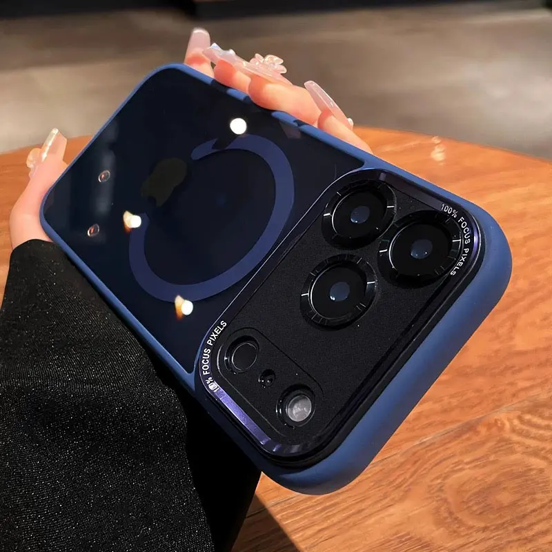 Magnetic transparent eagle eye lens shockproof phone case, Magnetic cellphone cover, suitable for iPhone 17, 17Air, 16Pro Max, 15, 14Plus, compatible with MagSafe, supports wireless charging, protective case