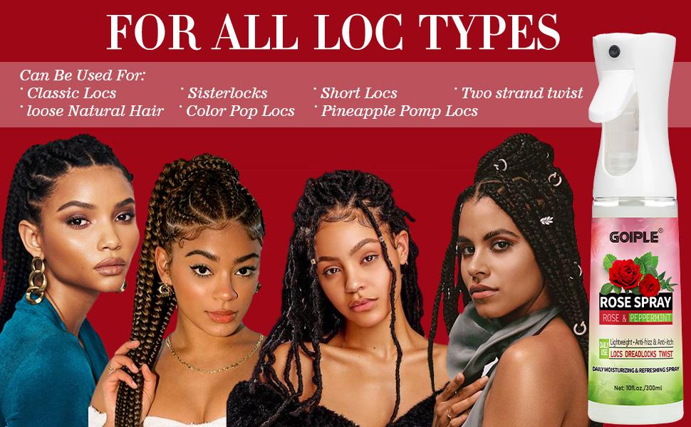 Rose Water Spray for Hair and Locs Scalp Moisturizer Refreshing Dreadlock Spray Hydrating Nourishes Prevents Dry Scalp Daily Use Moisture Hydrate
