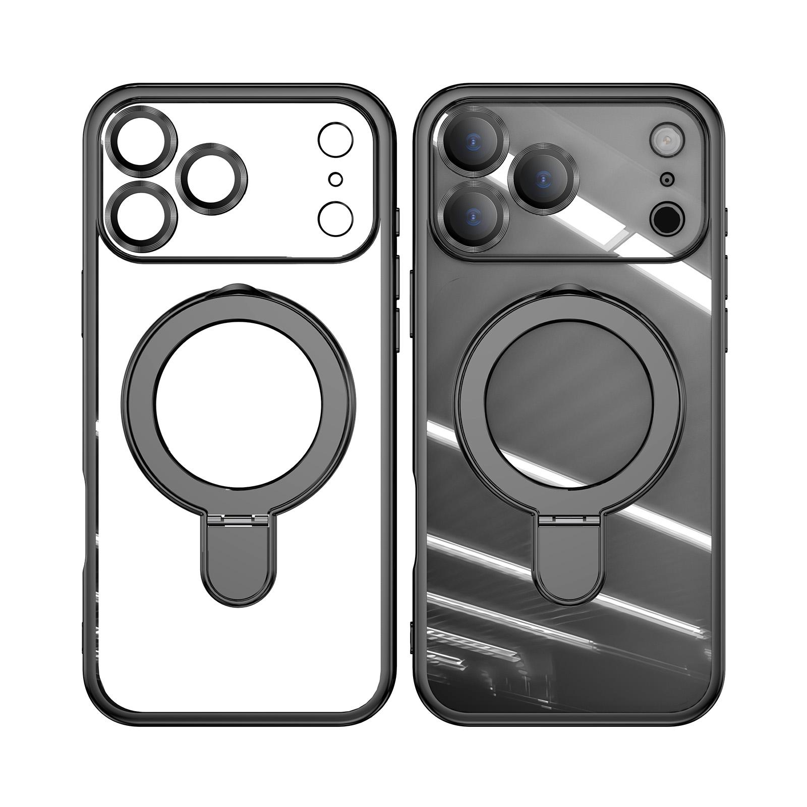 Magnetic for iPhone 17 Pro Max 17 Air 17 Pro 16 15 14 13 Case with Invisible Stand[Compatible with MagSafe][Full Camera Lens Protector][Military Drop Protection] Shockproof Not Yellowing Clear Slim Soft for Women Men