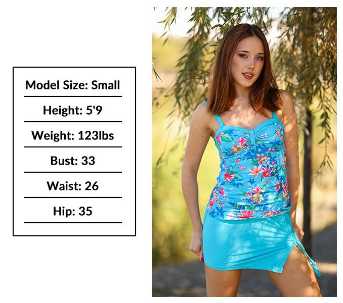 Yonique Womens Underwire Tankini Swimsuits with Skirt Two Piece Bathing Suits Tummy Control Swimwear