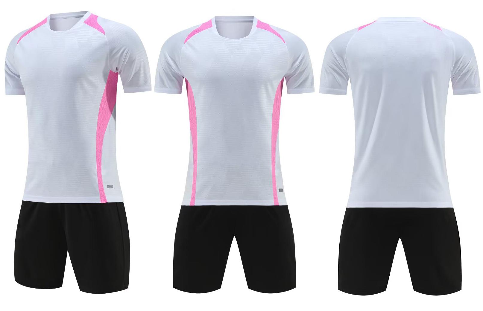 Wholesale Player-Version Men's Short Sleeve Soccer Jersey Set - Customizable Logo, Purple/Blue/Pink, Shirt+Shorts, Multi-Size (2XS/2XL/3XL/4XL), 175-180cm Height, Team Play Uniforms