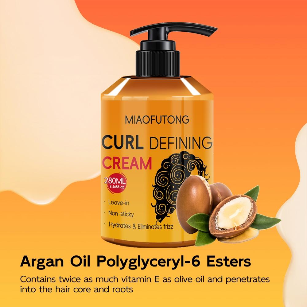 Argan Oil Curl Defining Cream - Hydrating Styling Haircare Conditioner For All Hair Types | Enhances Shine, Boosts Volume | Ideal For Dry & Frizzy Hair (Frizz Control & Moisture Lock)