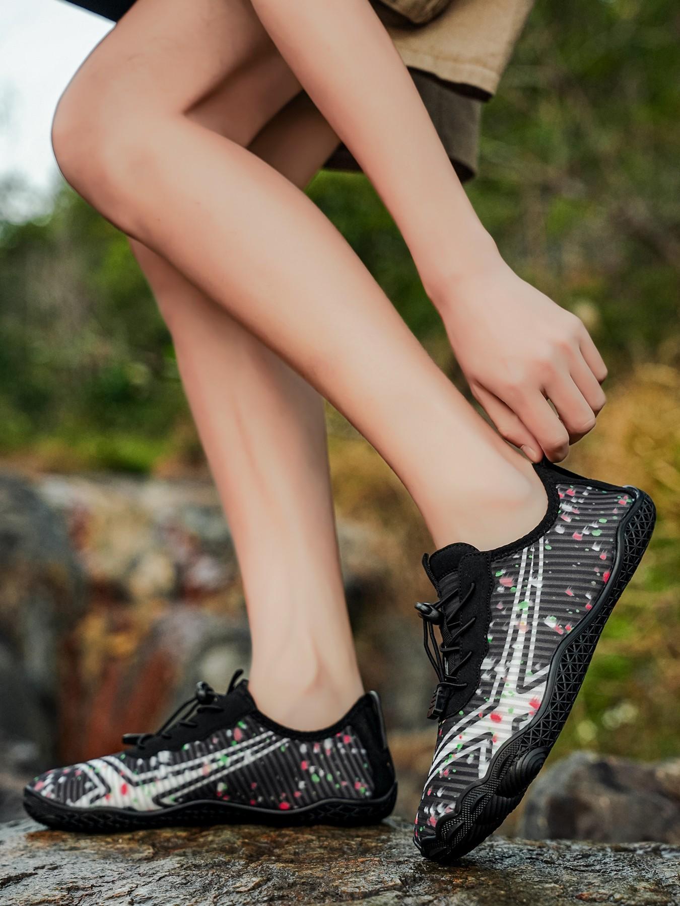 Trendy Printed Beach Shoes, Couple Quick-Dry Breathable Hiking Shoes, Soft Sole Anti-Slip Durable Water Shoes, Surfing Snorkeling Versatile Shoes