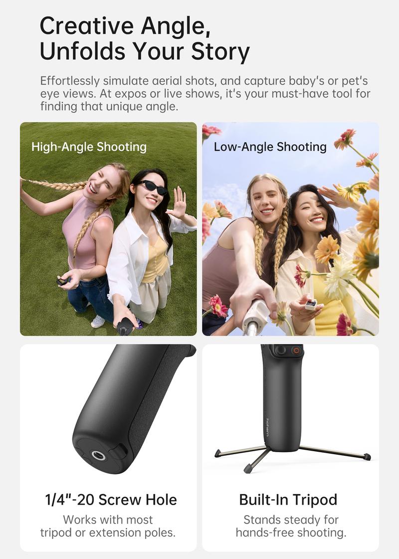 hohem iSteady V3 Ultra NEW Gimbal,Detachable Touchscreen Remote,Advanced AI Tracking with any App,360° Infinite Pan Tracking,Select People&Obeject on Touchscreen to Track,3-Color Fill Light,3-Axis Stabilization