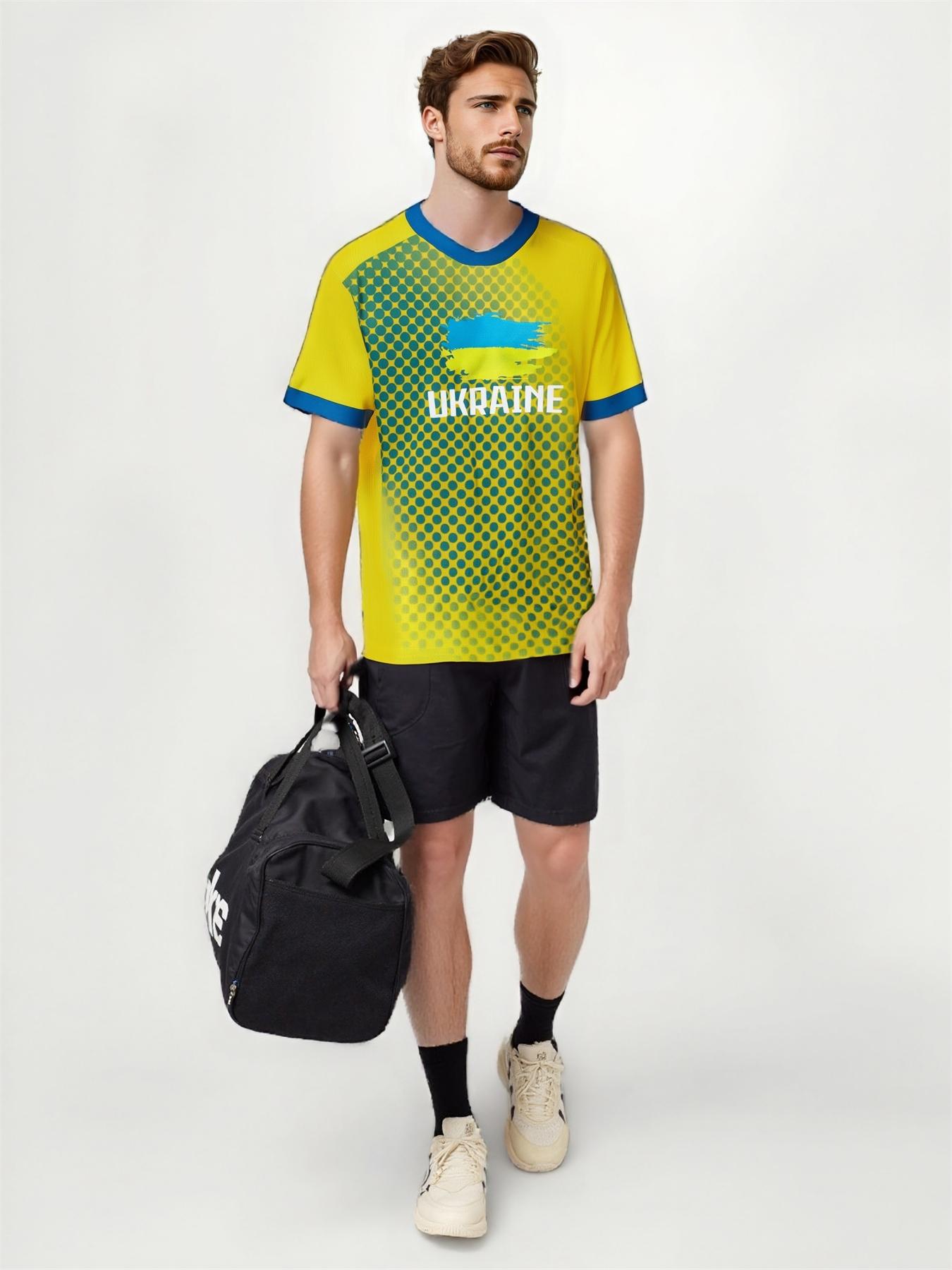 Ukraine Football Jersey Men's Breathable Soccer Shirt Ukraine National Team Fan Training Uniform