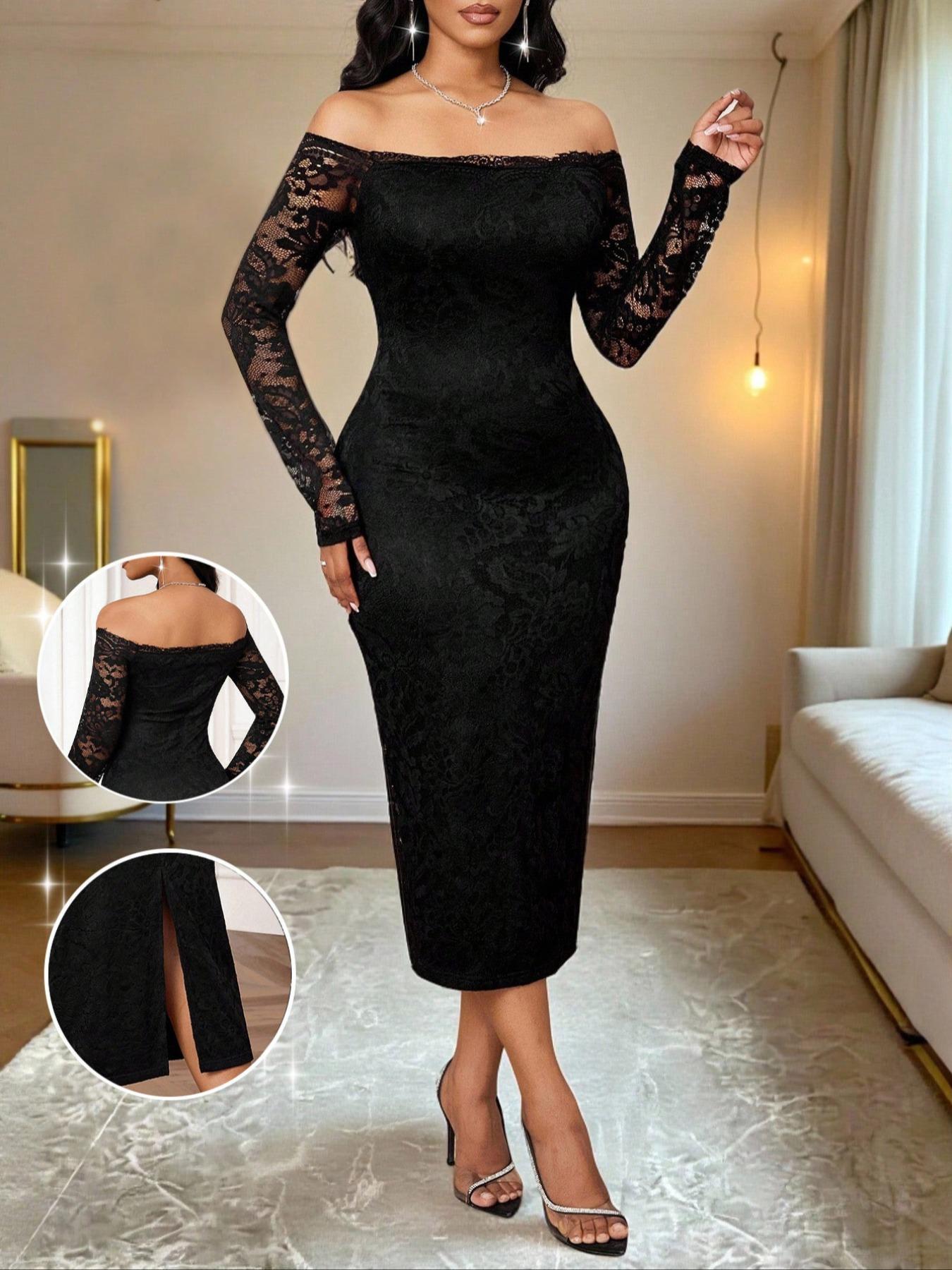winter dress with slit autumn winter side slit irregular fit dress women