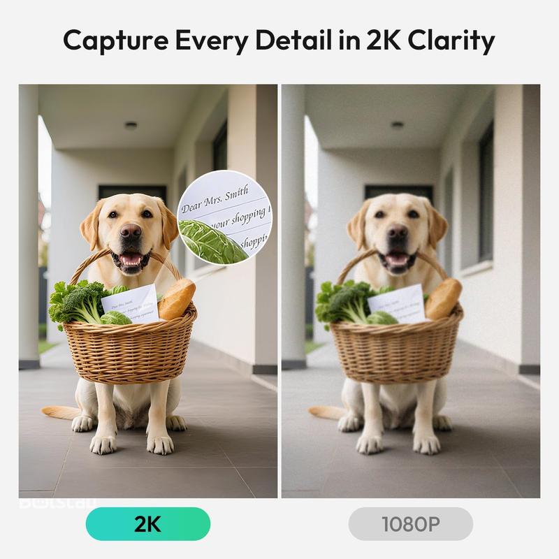 Botslab 5/3MP Doorbell Camera Wireless, 360° Panoramic View, No Monthly Fee, 1:1 Head to Toe, 5MP Video Doorbell Battery, 2.4GHz Home, doorbell camera