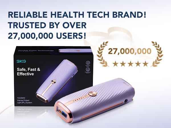 SKG Hair Freedom System, Dual-Pulse IPL for Contact-Free Hair Removal, Infinite Flashes, 25-Minute Full-Body Solution Electric Epilator Manual Epilator