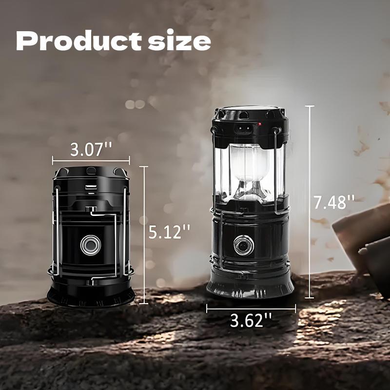 2026 New【TikTok Top Seller】4-Pack Collapsible Portable LED Camping Lantern Lightweight Waterproof Solar USB Rechargeable LED Flashlight Survival Kits for Indoor Outdoor Home Emergency Light Power Outages Hiking New year Gift Valentine's Day Lamp