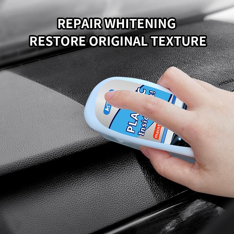 Car Plastic Refresher with Brush Head, Bumper Aging Repair, Interior Darkening Restorer, 120ML, Automotive Maintenance Solution