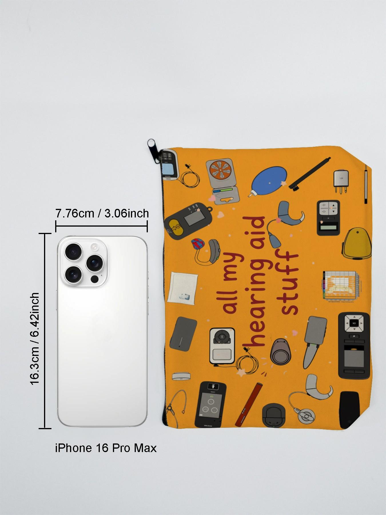 Hearing Aid Makeup Bag with Accessories, Charger, Batteries, Tools, Essential Organizer, Perfect Gift for Hearing Impaired