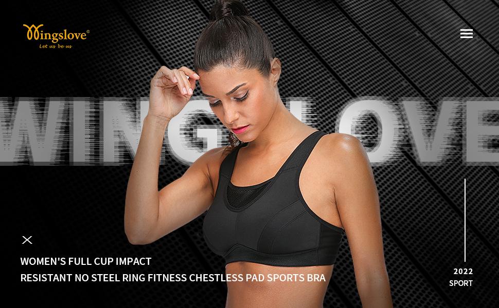 Wingslove Plus Size Sports Bra For Women Comfort Support Wireless Workout Bras with Adjustable Straps & Mesh Panel for High Impact Sports SpringStatements