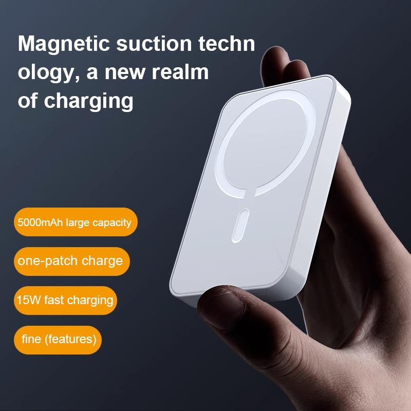 Portable charger, minimum 15W, 10000/5000mAh magnetic power bank, USB-C input/output fast charging, mini battery pack charger, compatible with Phone 16/15/14/13/12 Pro Max