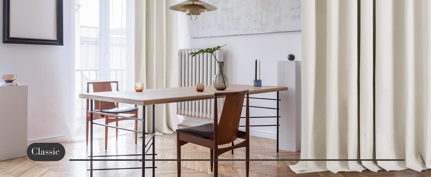 Deconovo 100% Linen Blackout Curtains (2 Panels) – Thermal Insulated, Energy Efficient, Soft Texture, Wavy Drapes for Living Room & Bedroom