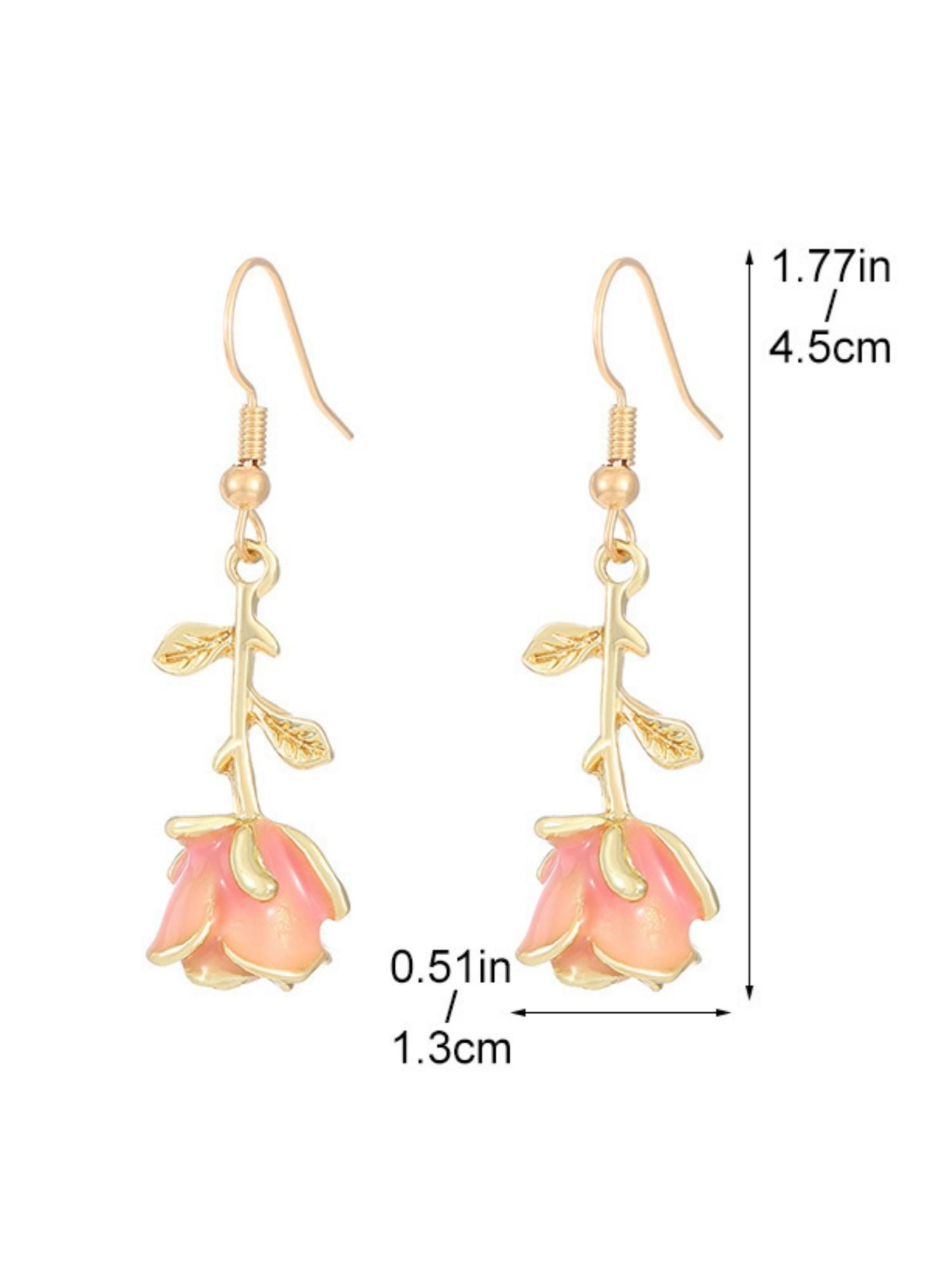 Vintage Rose Flower Earrings, Simple Fashion Ear Studs, European and American Style, Trendy Floral Jewelry, Elegant Accessory