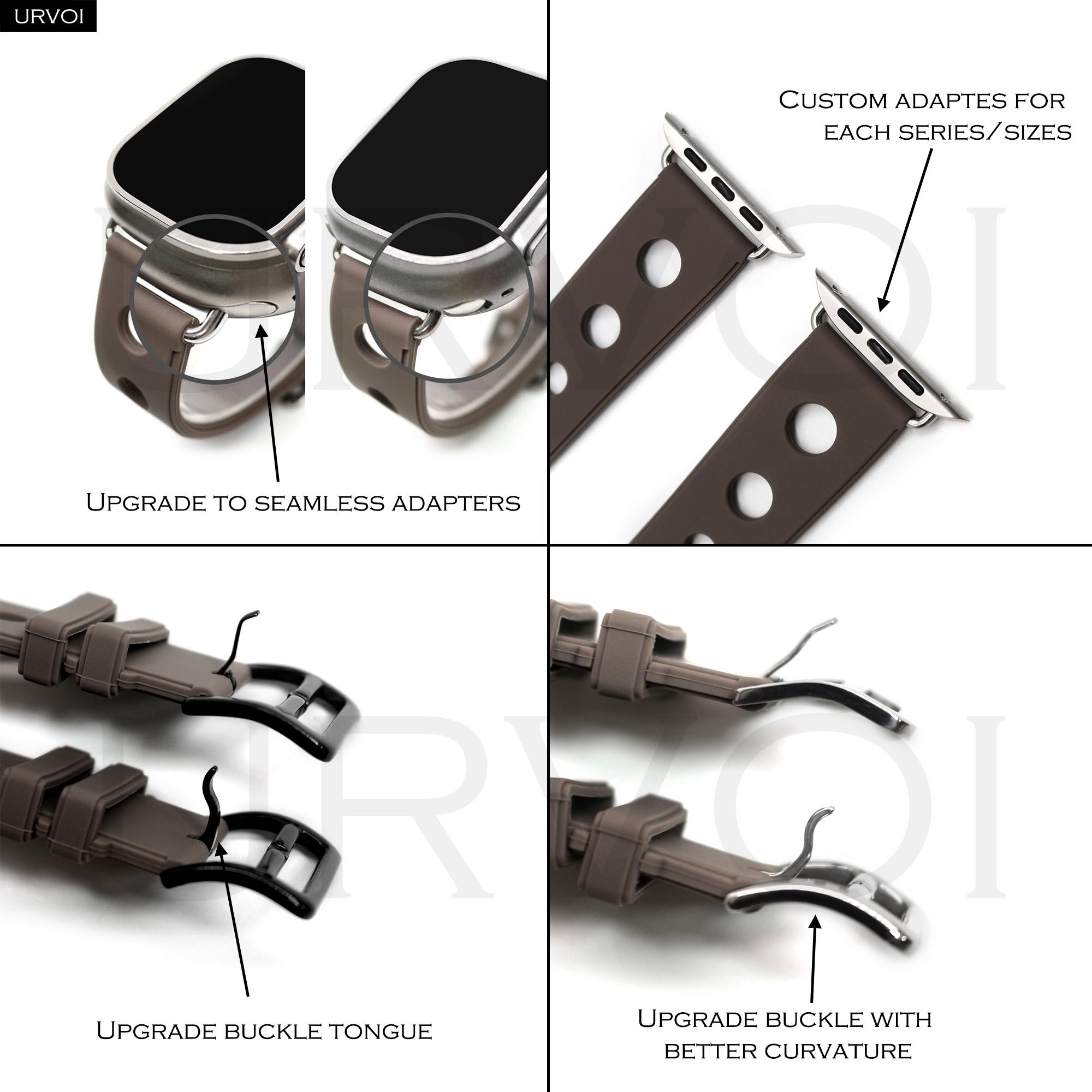 URVOI Scub’H Diving Band for Apple Watch Ultra 3 2 1 Series 11 10 9 8 SE 3 Seamless adapters with high-performance Silicone rubber strap