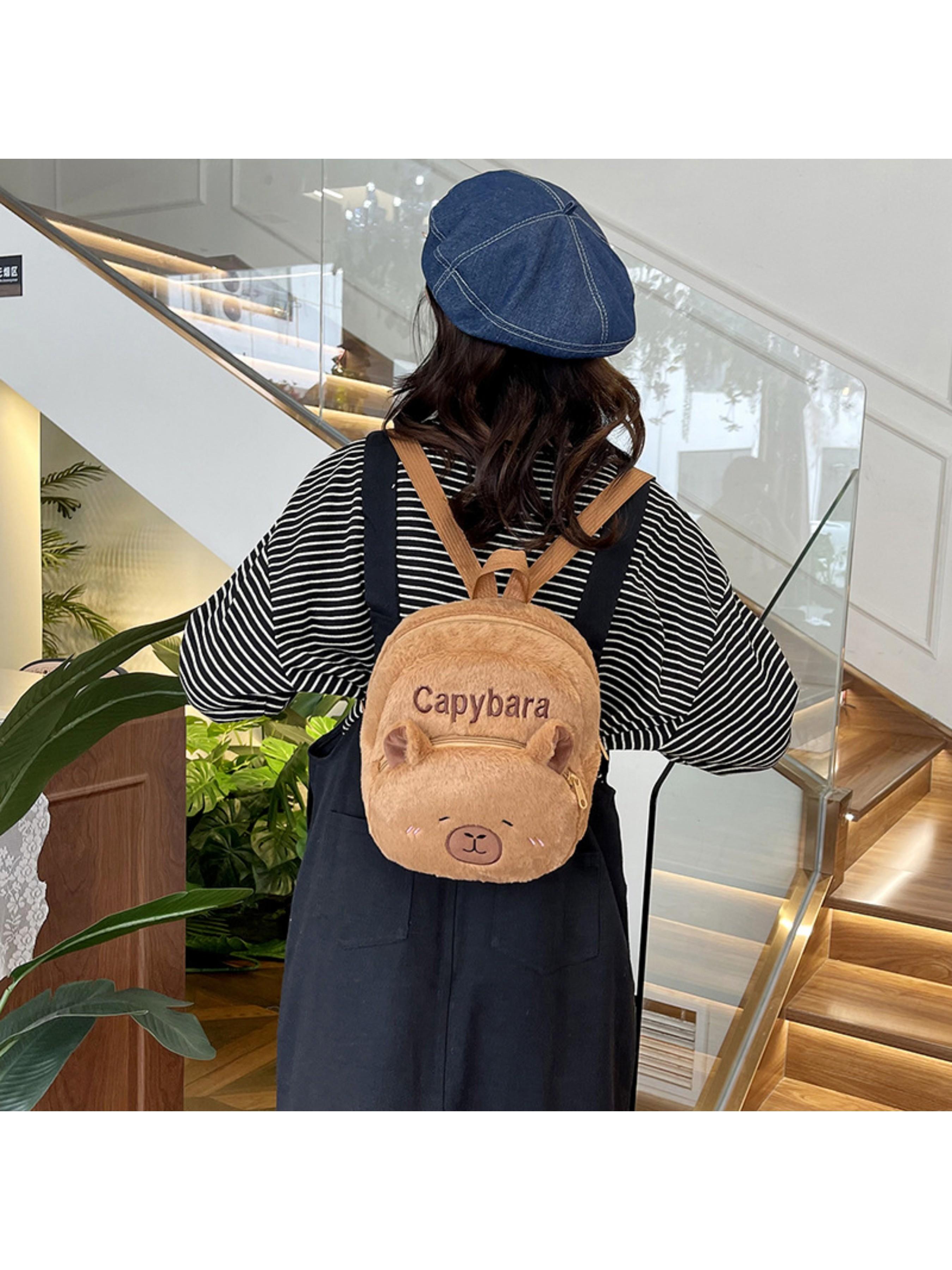 Cartoon Capybara Backpack, Plush Toy Backpack, Fun and Durable Design, Perfect Gift for Kids, Ideal for School and Playtime