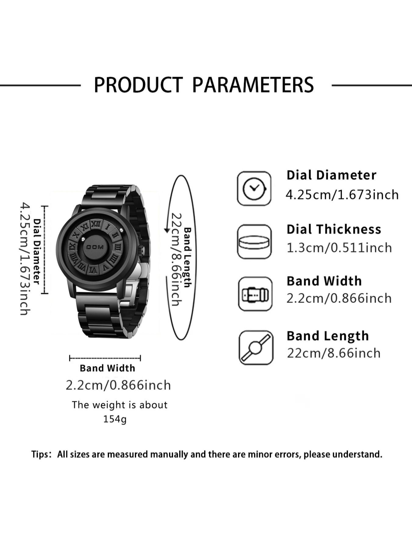 Men's Punk Style Magnetic Stainless Steel Strap Casual Water Resistant Round Dial Quartz Watch, Stainless Steel Wristwatch, Casual Trendy Analog Watch, Fashionable Watch for Daily & Party As Gift