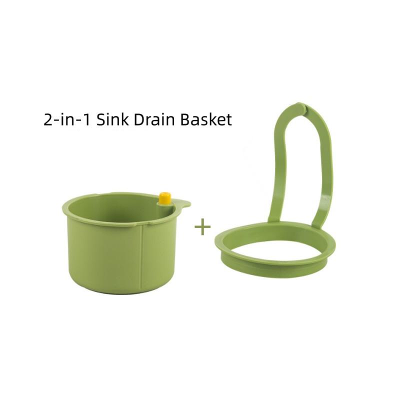 Multifunctional Hanging Sink Filter Basket, One-Button Drain Separation Filter, Kitchen Bathroom Storage, 1 Piece