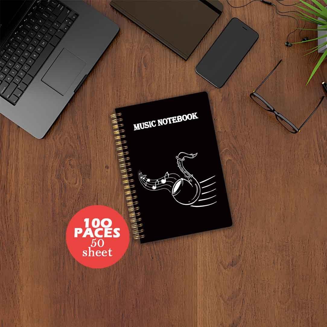 1 Music-themed Notebook - A5 size (5.5x8.3 inches), with horizontal lines and five-line staff on the inner pages. The durable binding is suitable for music composition and is also an ideal gift for aspiring composers.