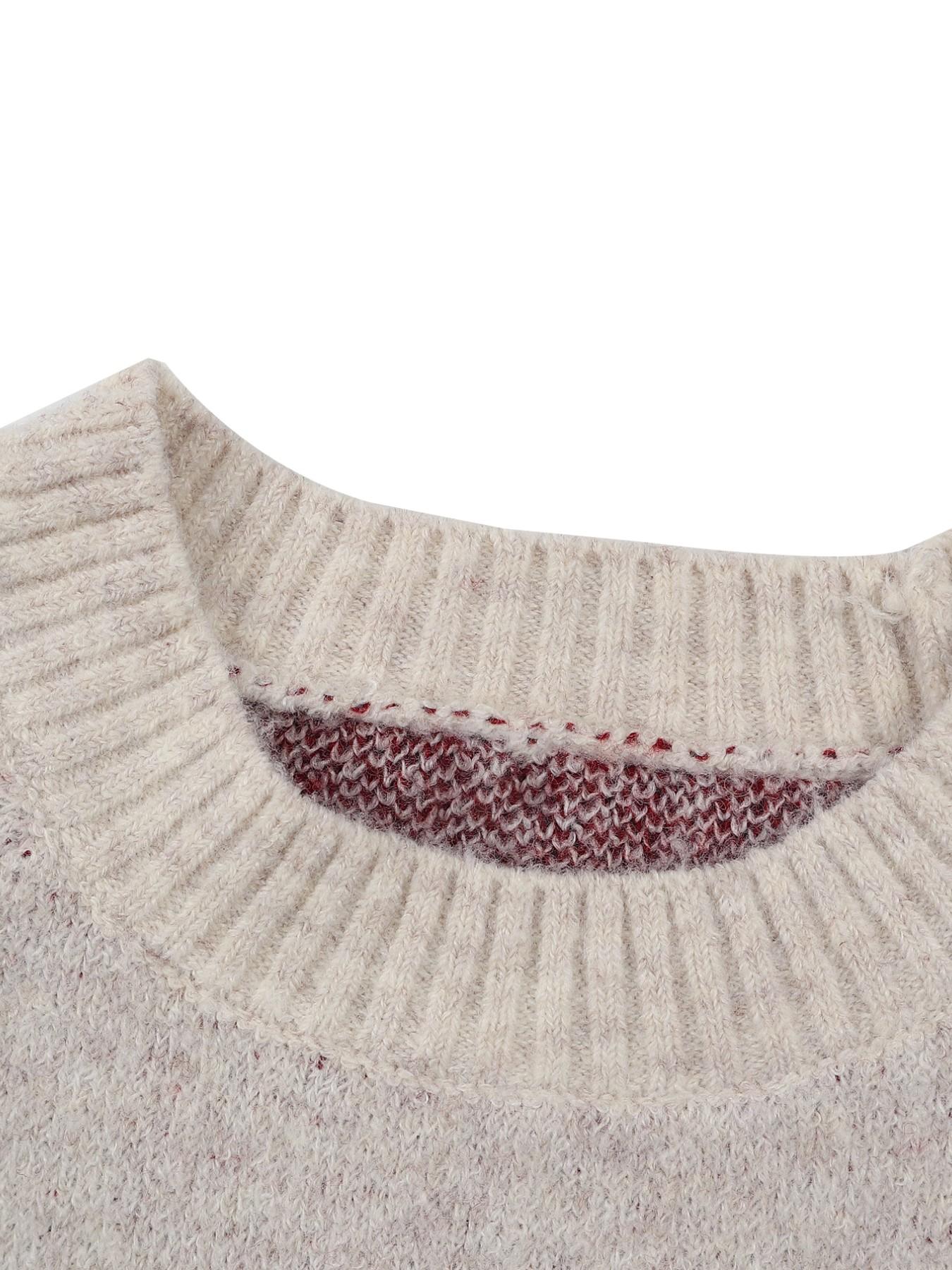 Plus Size Women's Fall Winter Heart Pullover, Chic Long Sleeve Drop Shoulder Knitwear Knitting, Cozy Crew Neck Sweater for Casual Daily Wear Tops