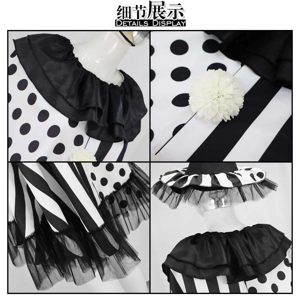 Fancy Dress Movie Terrifier Art Clown Cosplay for Women Hat Cape Coat Scary Stage Costume Halloween Costume for Woman Party