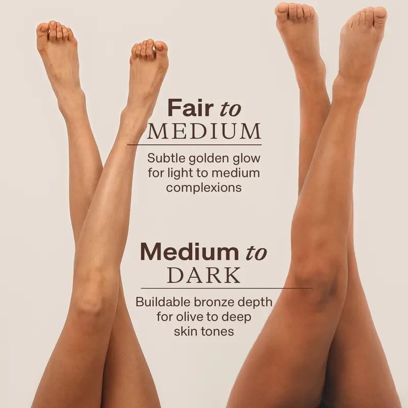Self Tanner Moisturizing Lotion, Alcohol-Free, No Residue, Quick-Dry, Natural Tan Effect, Suitable for All Light Skin Tones, Instant Bronze Glow，Best Gradual Natural Bronzed Sunless Hydrating Streak Free Tanning