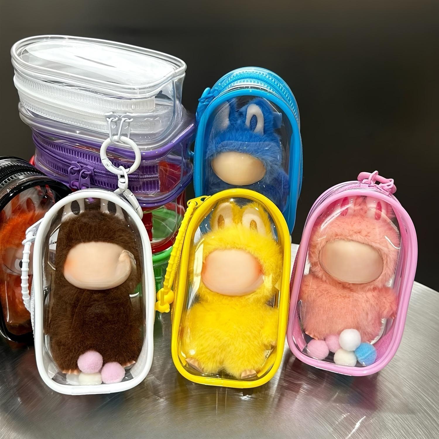 Mini Labubu Colorful Protector Case Organizer Box, For Labubu 4.0 the Monsters Pin, Love Series Outdoor Display Bag, Perfect for Collectors