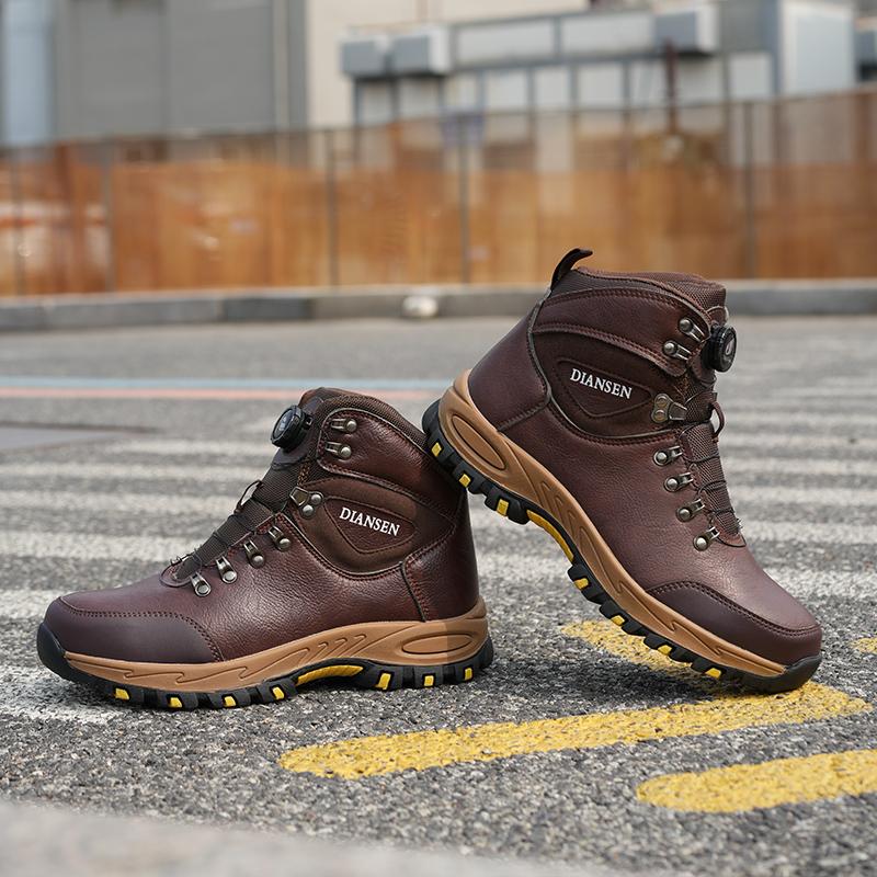 Work Boots Indestructible Safety Shoes Men Steel Toe Shoes Puncture-Proof Sneakers Non Slip Work Shoes New Fashion Rotary Buckle Protective Boots Construction Work Shoes