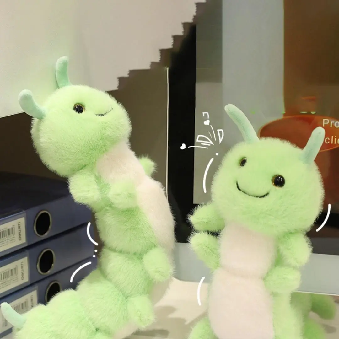 1pcs30cm cute green caterpillar plush toy doll cartoon big bug funny doll kids pillow birthday gift