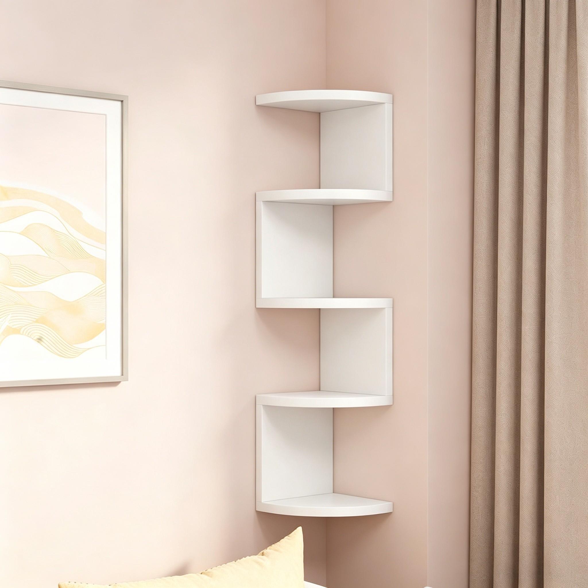 Creative Corner Shelf, No Drilling Wall-Mounted Triangular Storage Rack, Multi-Layer Thick Wood Plastic Board, Kitchen Bathroom Organizer