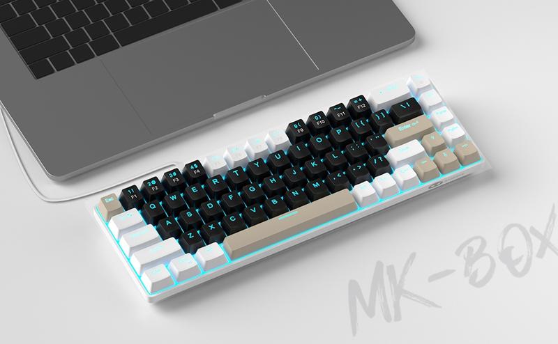 MageGee MK-Box 60% Wired Lighted Mechanical Keyboard - 68-Key Ultra-Compact Design, Brown/Red Switches (Hot-Swappable), Portable LED Backlit - for Windows & Mac Gaming & Office