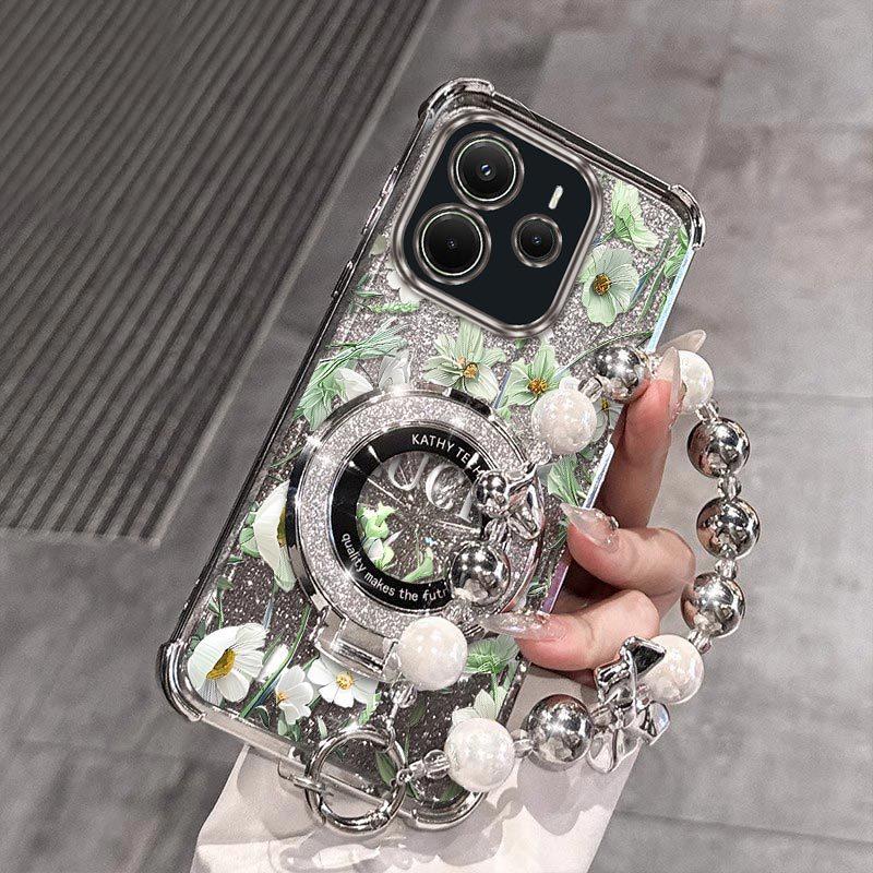BORYA Cover per Realme C63/Realme C61 4G, Ultra Sottile Antiurto Morbida Silicone TPU Bumper Custodia, Elegante Placcatura Phnom Penh Lusso Leggero Anticaduta Case, Bianco