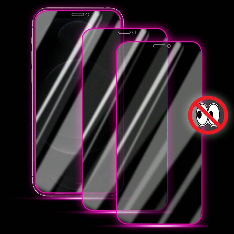 Glow in The Dark Privacy Screen Protector, 3 Counts Anti-peeping Tempered Glass Screen Protector, Phone Accessories Compatible with iPhone 11 12 13 14 15, Cover