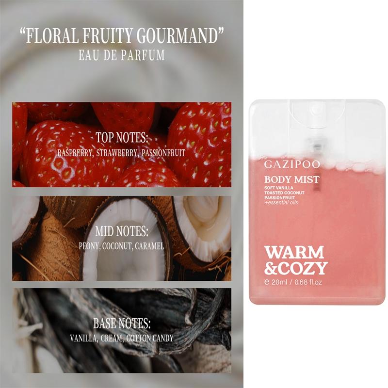 Women's Body Spray Perfume Oil, Floral Fruit Scented, Rose Lemon Strawberry Mint Honey, Long-Lasting, 20ML, Ideal for Dates Parties Daily Use