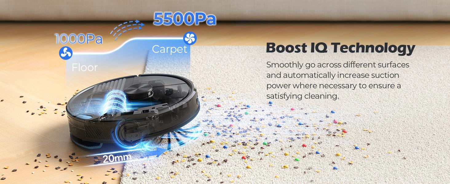 Lubluelu SL68 Plus Smart Robot vacuum and Mop with Auto-Empty Dock, 5500Pa Strong Suction, 60-Day Large Dustbin, LiDAR Navigation, Alexa & App Control – for Pet Hair, Floors & Carpets