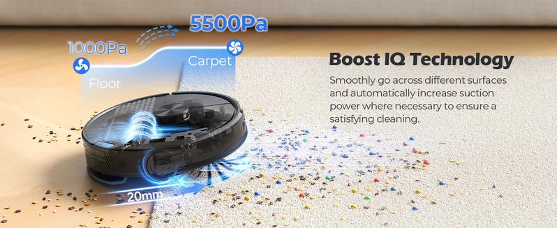 Lubluelu SL68 Plus Smart Robot Vacuum and Mop with Auto-Empty Dock, 5500Pa Strong Suction, 60-Day Large Dustbin, LiDAR Navigation, Alexa & App Control – for Pet Hair, Floors & Carpets