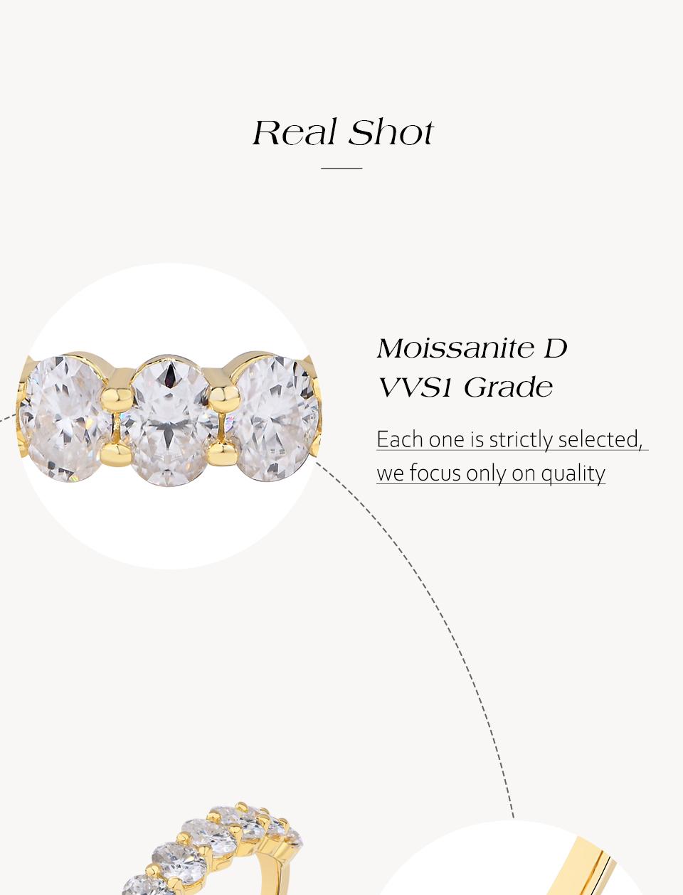 ATTAGEMS Oval Cut 1.8CT Half Eternity Band D VVS1 Synthetic Moissanite Ring for Women Matching 925 Sterling Silver Wedding Band Jewelry Gift R225 SpringStatements