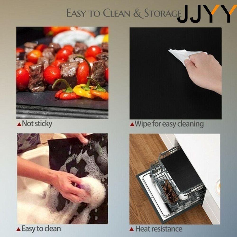 Professional Non-Stick Silicone Baking Mat, Reusable High Heat Grill Sheet Set for BBQ Oven Air Fryer, Durable Skid-Proof Pan Liner for Kitchen Camping Picnic, Easy Clean Food Grade BBQ Tools Accessories