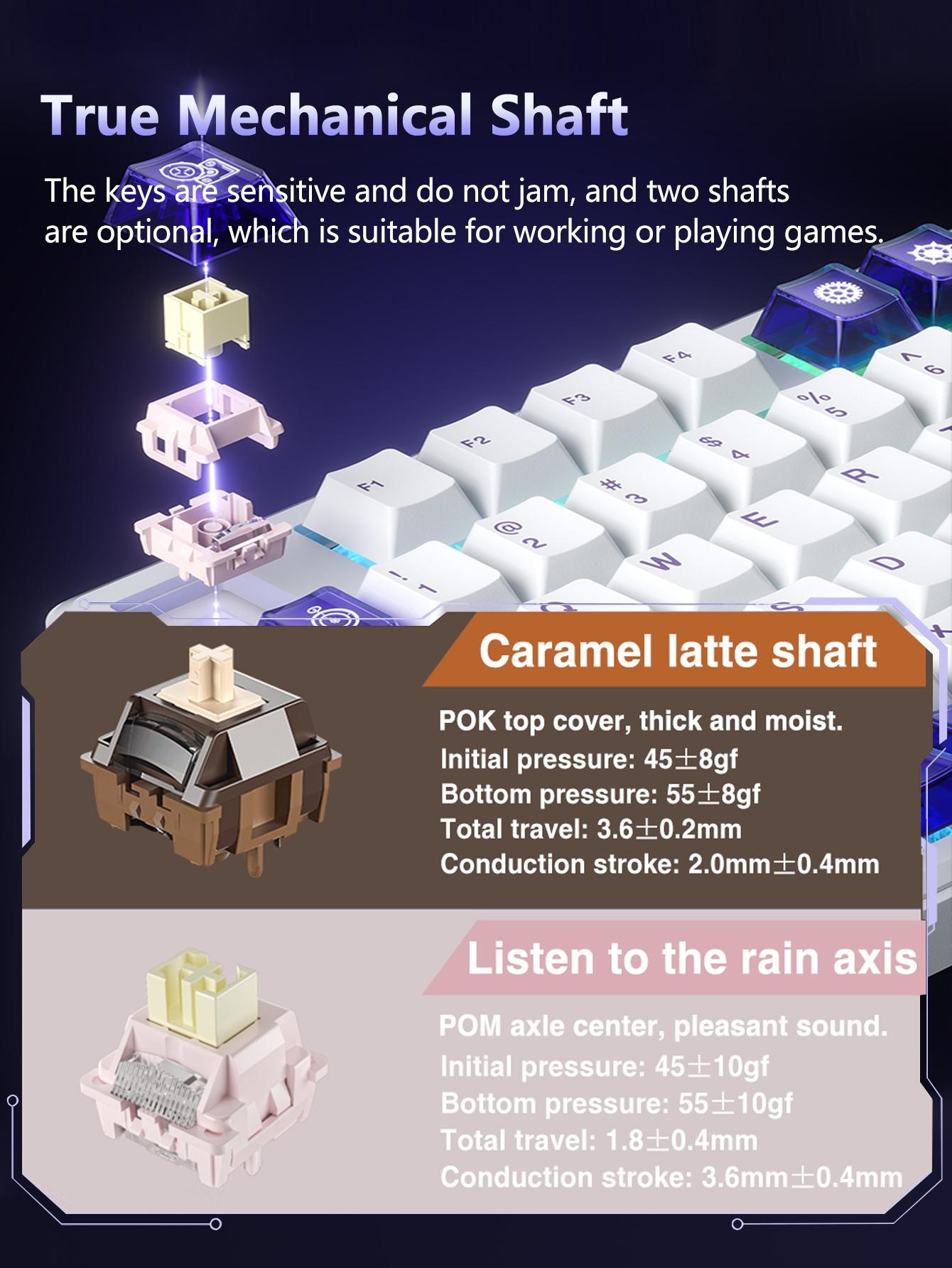 Aula L99 High Definition Touchscreen Mechanical Keyboard, 84 Keys, RGB Lighting, Wireless/l Wired, Customizable Animations, Gaming Essential