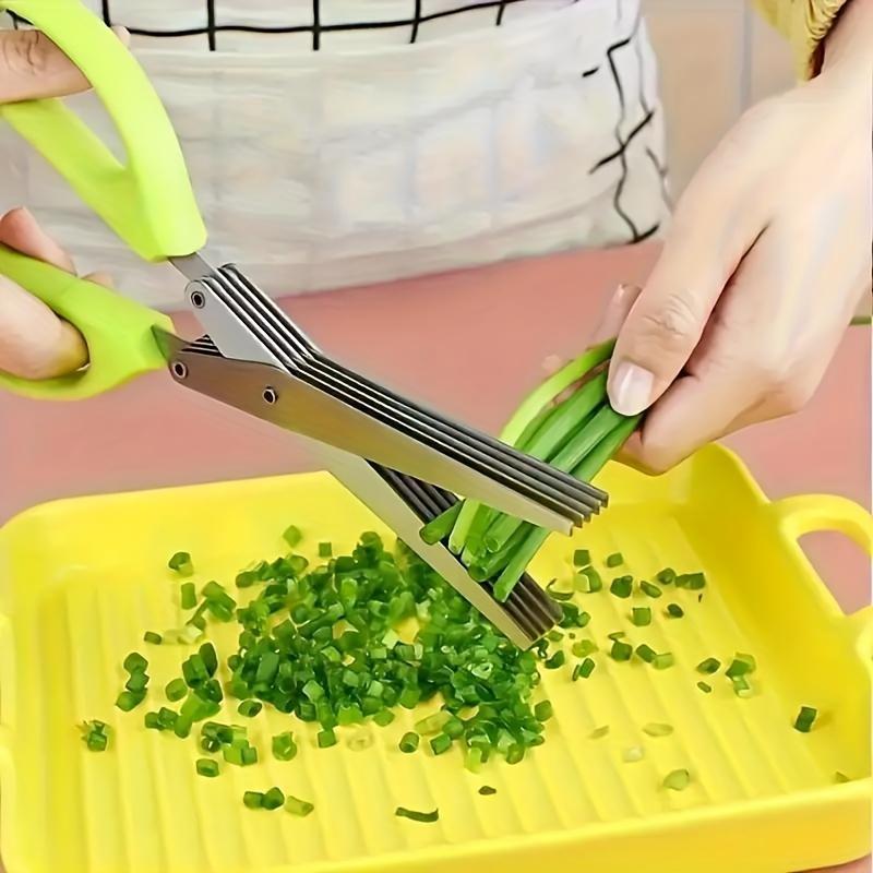 3-Layer Stainless Steel Kitchen Scissors, Kitchen Shears, Multifunctional Onion & Herb Chopper, Durable with Protective Cover & Cleaner, Ergonomic Handle