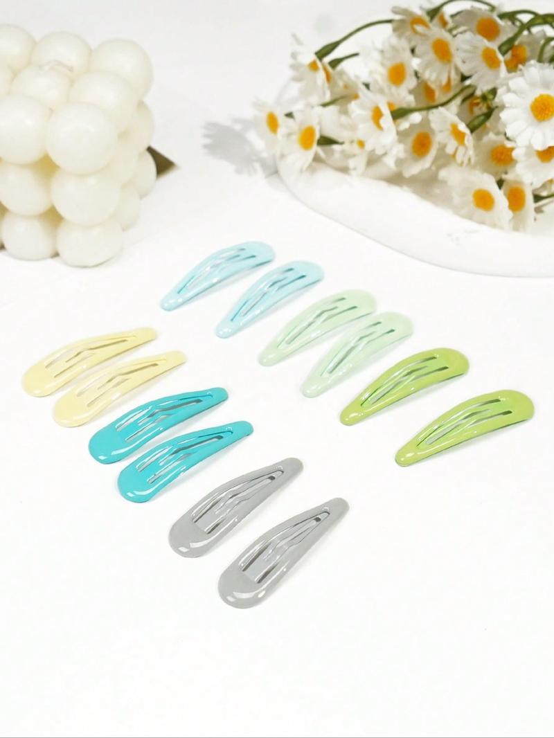 50PCS Metal Snap Hair Clips in Random Rainbow Colors, Bulk Barrettes Set for Girls Kids Toddlers, No-Slip Candy Color Hair Accessories for School