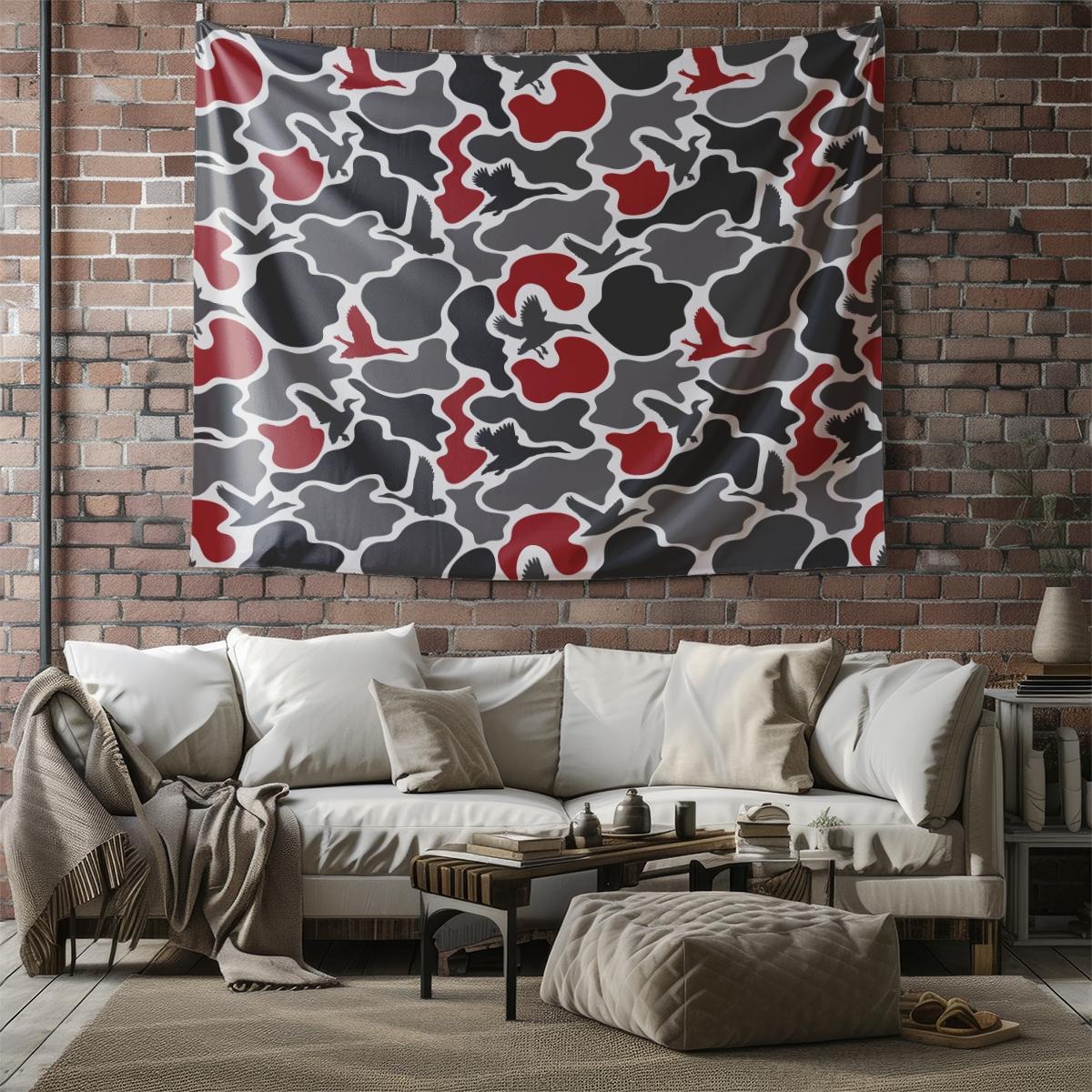 Wild Duck Camo Hunting Tapestry, HD Digital Printed Wall Hanging Tapestries, Multi-Use Wall Blanket for Bedroom Living Room, Perfect Backdrop Decor for Hunting Enthusiasts, Ideal Gift