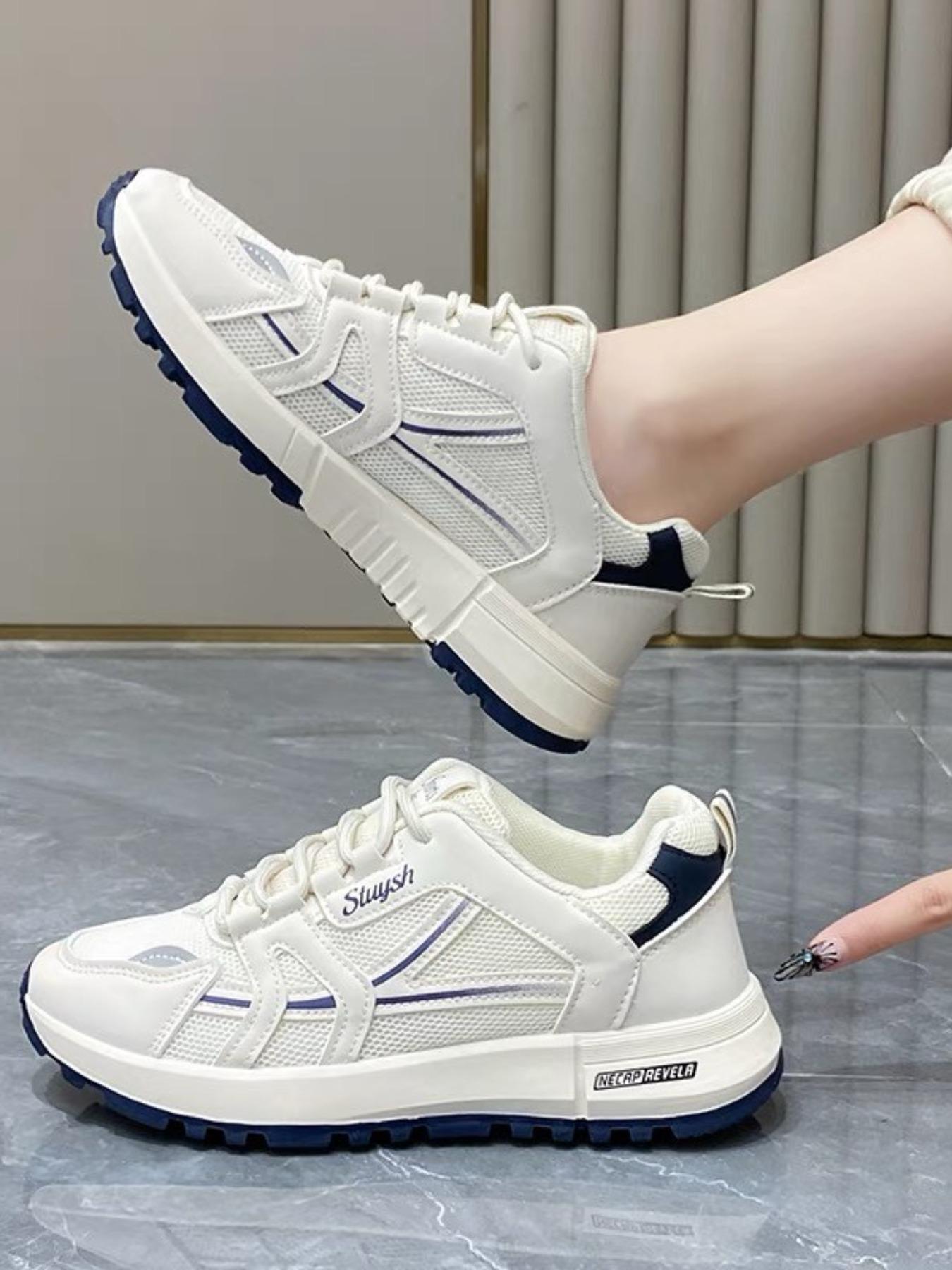 Breathable Mesh Shoes for Women, Thick Sole Casual Sports Shoes, All-Purpose Sporty Shoes, Comfortable and Fashionable, Sneaker, Lace Up Sneaker, Round Toe Sneakers, Thick Soled Sneakers