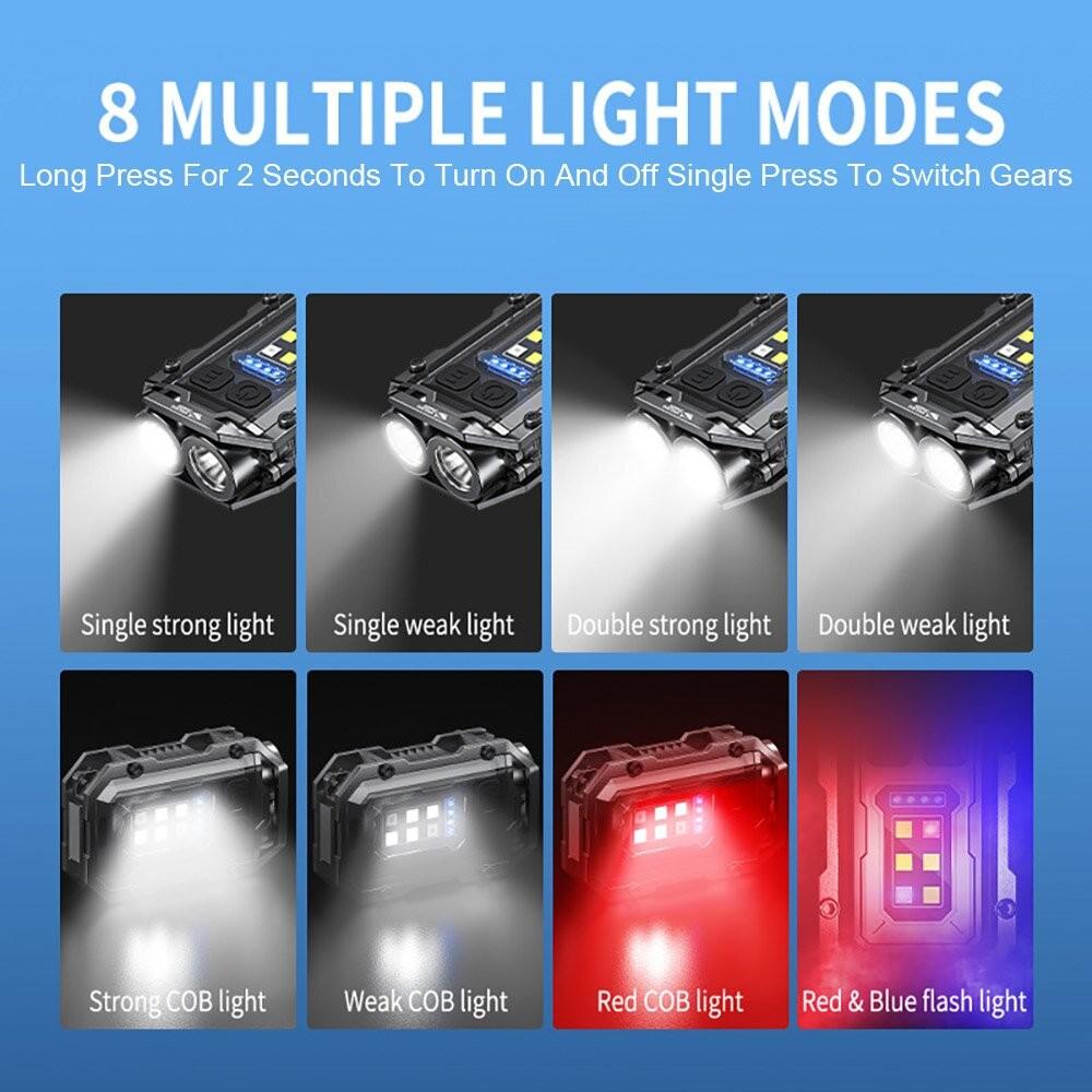 Wild Bright 1-pack keychain lamp, multi-functional magnetic flashlight, LED outdoor work high-brightness warning light, portable camping emergency multi-purpose lamp, strong magnetic adhesion, can be used as a hat clip lamp, suitable for outdoor camping.