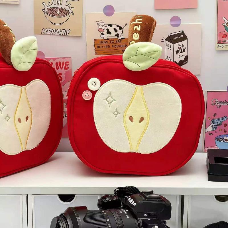 Half Apple Camera Storage Bag, Korean Style Cute Makeup Bag, Travel Portable Polaroid Organizer, Stylish and Functional Accessories